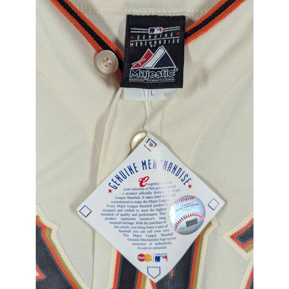 NWT 2012 World Series Patch San Francisco Giants Home Jersey Majestic Size L MLB - Picture 2 of 10